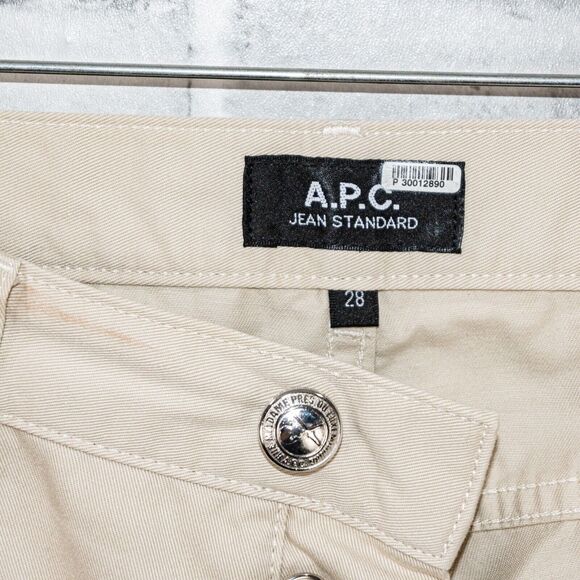 A.P.C. Men's Standard Jeans in light Beige Cotton Button Fly size 28 - Picture 4 of 11